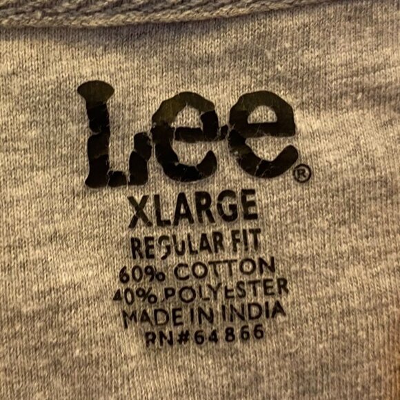 Lee Mens Henley Shirt XL Coral & Gray Regular Fit Pocket Detail - Picture 5 of 7